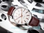 New Copy Omega Automatic Watch White Dial Brown Leather Strap